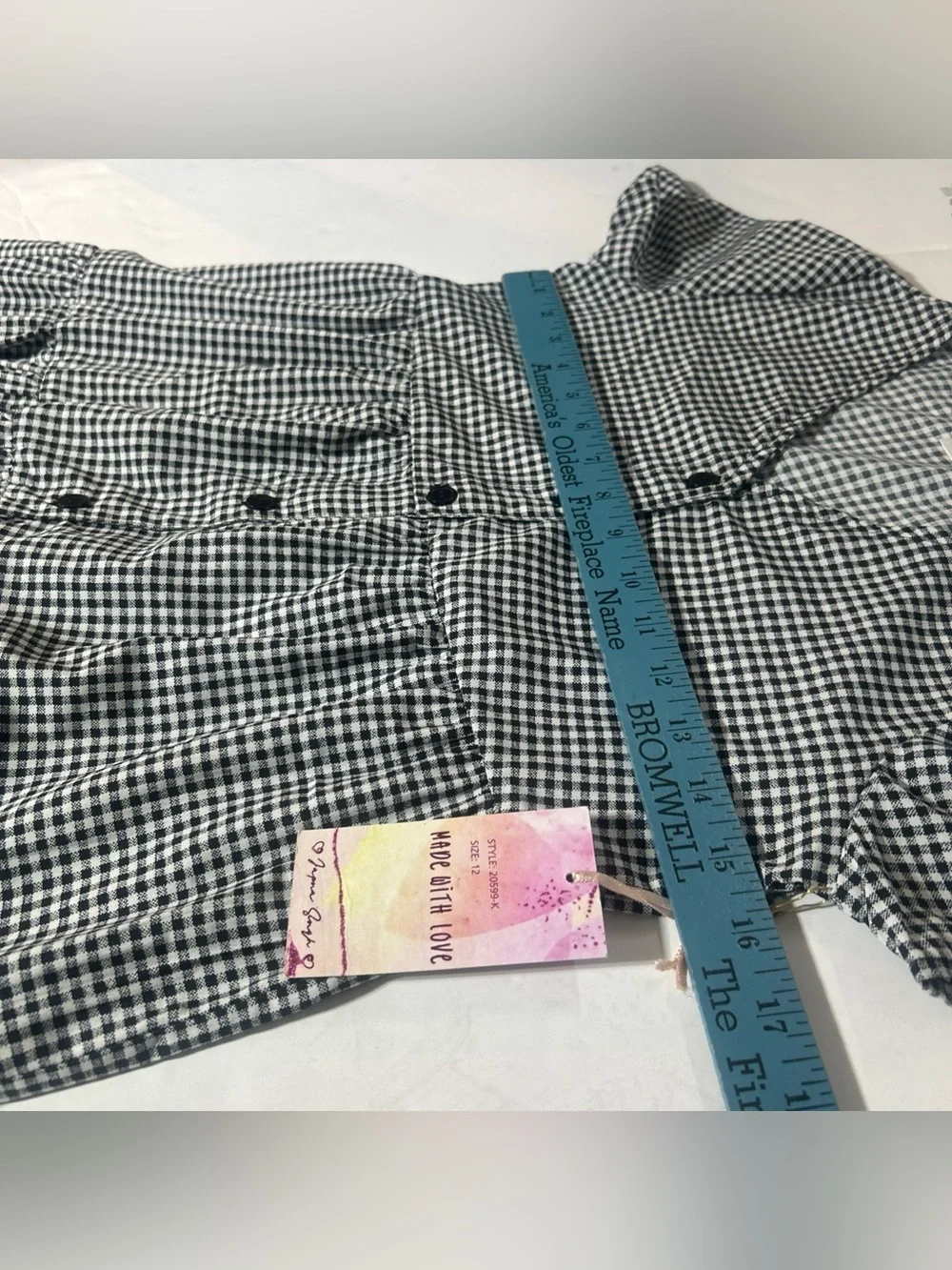 Japna Girls NWT Black & White Gingham Check Button-Down Tiered Dress Size 12